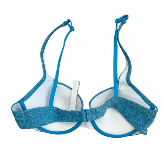 VS Pink Ocean Blue Sparkle Swim Skirt Bikini Set Size Large - Picture 5 of 8